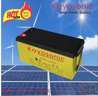 Batterie scellée sans entretien 12V 200ah VRLA AGM pour panneau solaire à cycle profond avec 3 ans de garantie et fiche signalétique